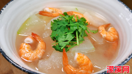 清爽美味汤品虾仁冬瓜汤清热解暑、利尿消肿