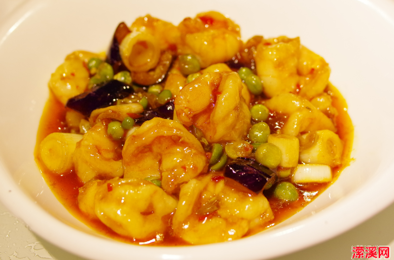 鱼香虾仁，鱼香茄子煲，上汤四宝蔬，菠萝烧排骨的做法